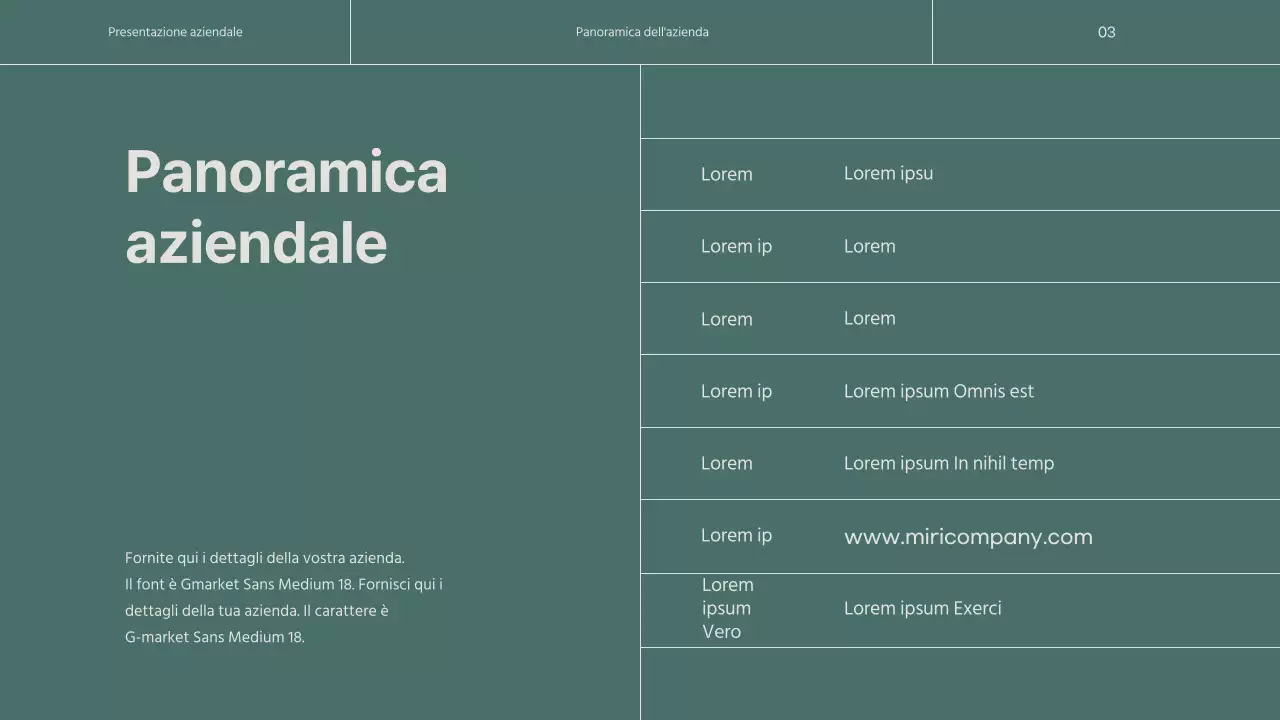 Un semplice profilo aziendale verde e beige