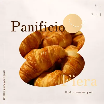 Immagine promozionale di una fiera della panificazione beige e sentimentale