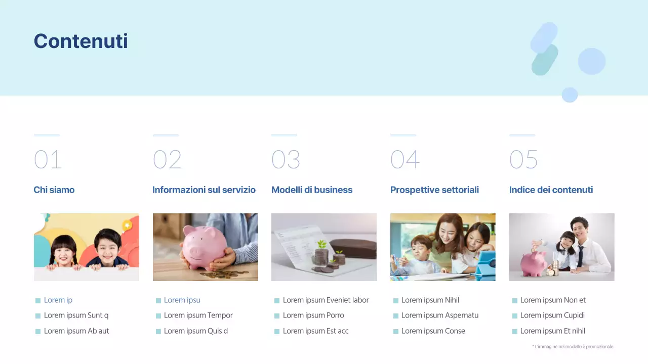 Proposta di investimento per servizi di app finanziarie in tinta blu