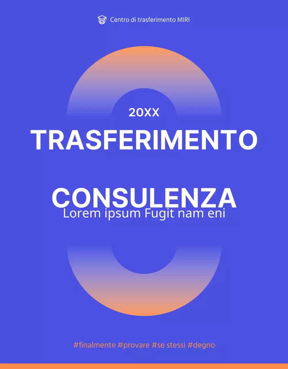 Consulenza di trasferimento semplice e luminosa in blu e arancione