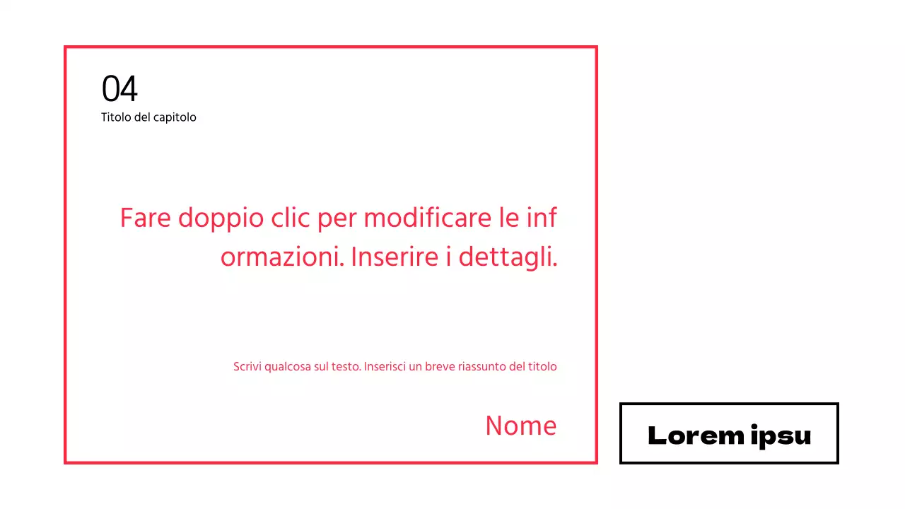 Presentazione della discussione con evidenziazione del testo e disposizione delle foto in rosso