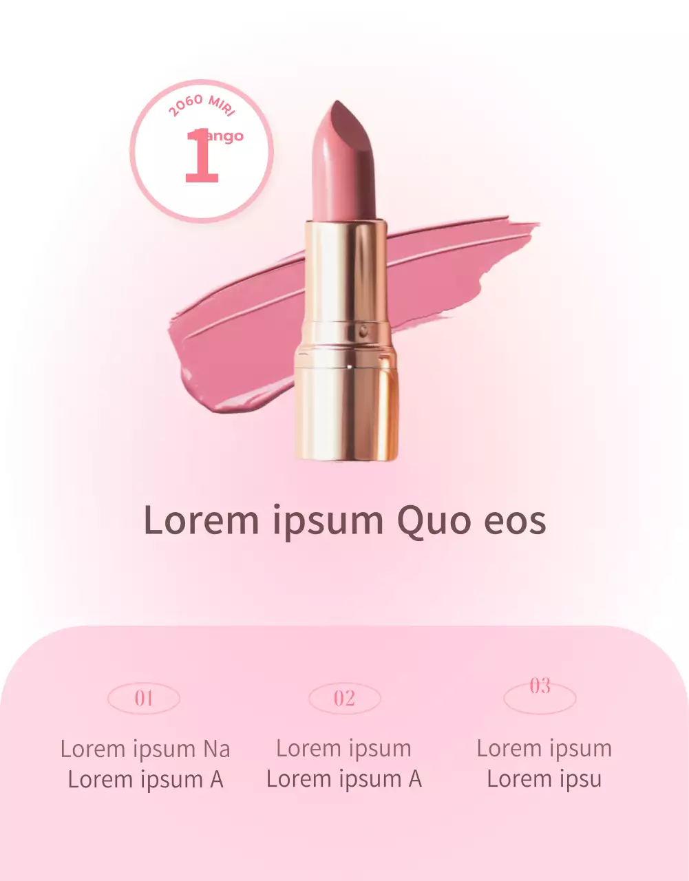 Semplice pagina di eventi cosmetici a gradiente in rosa