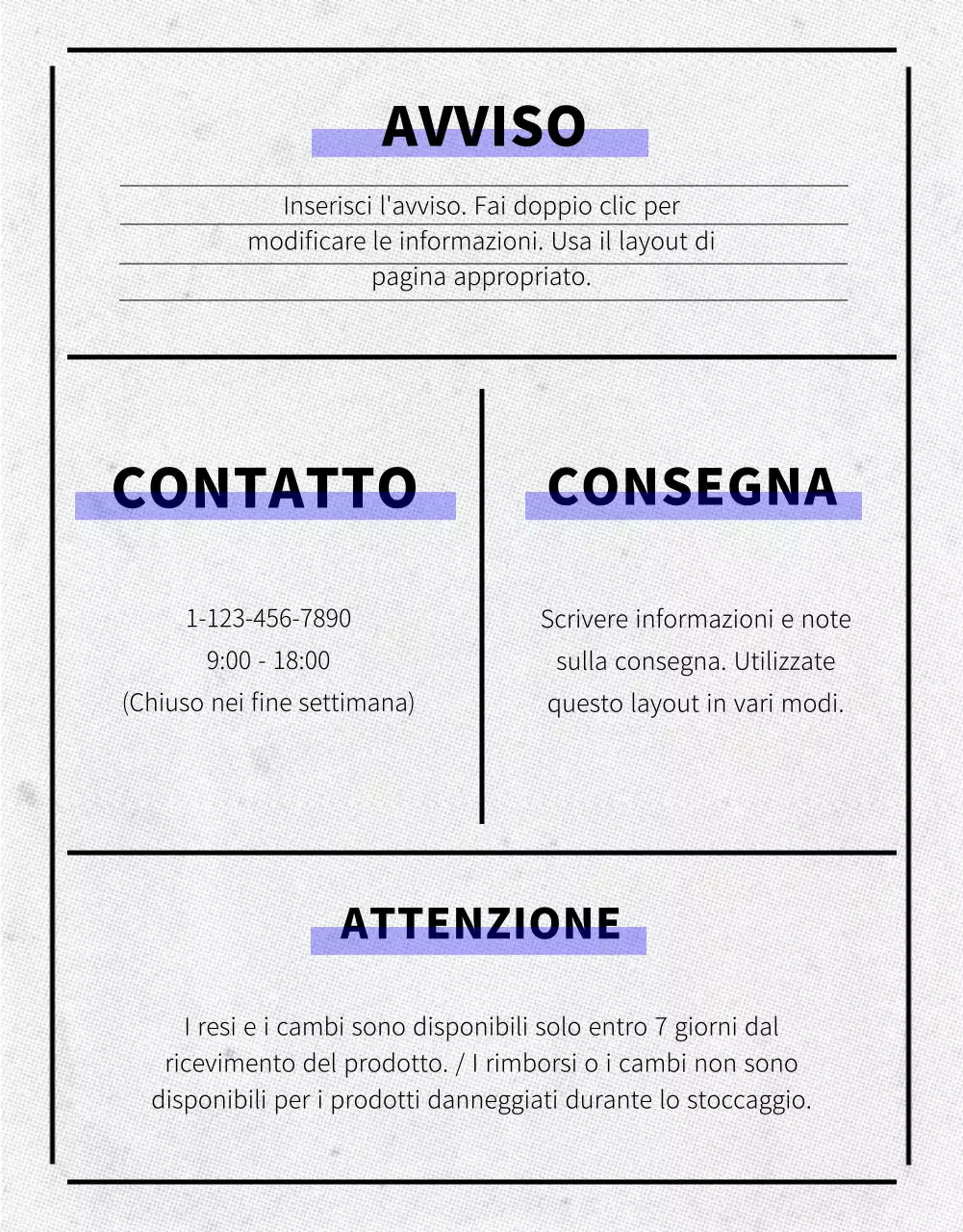 Pagina dettagliata degli occhiali da sole