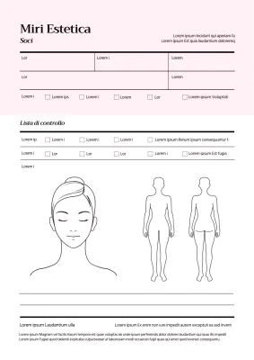 Lista di controllo del consulto estetico rosa
