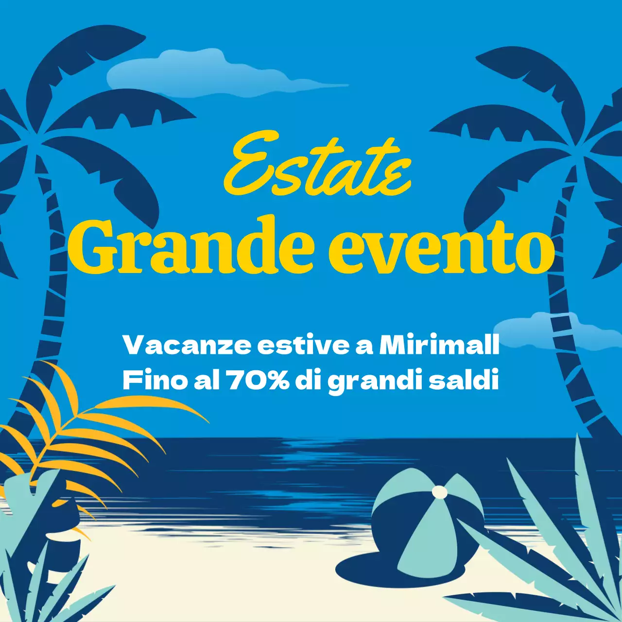 Simpatici dettagli di vendita illustrati in blu e giallo