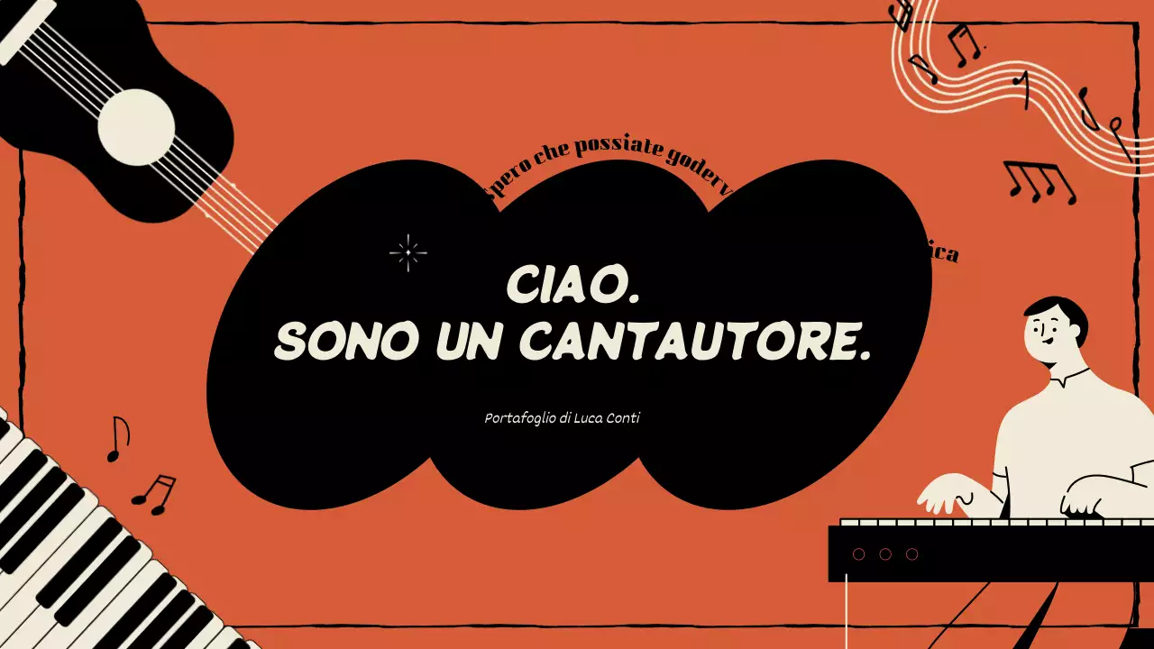 Portafoglio compositore in arancione e nero