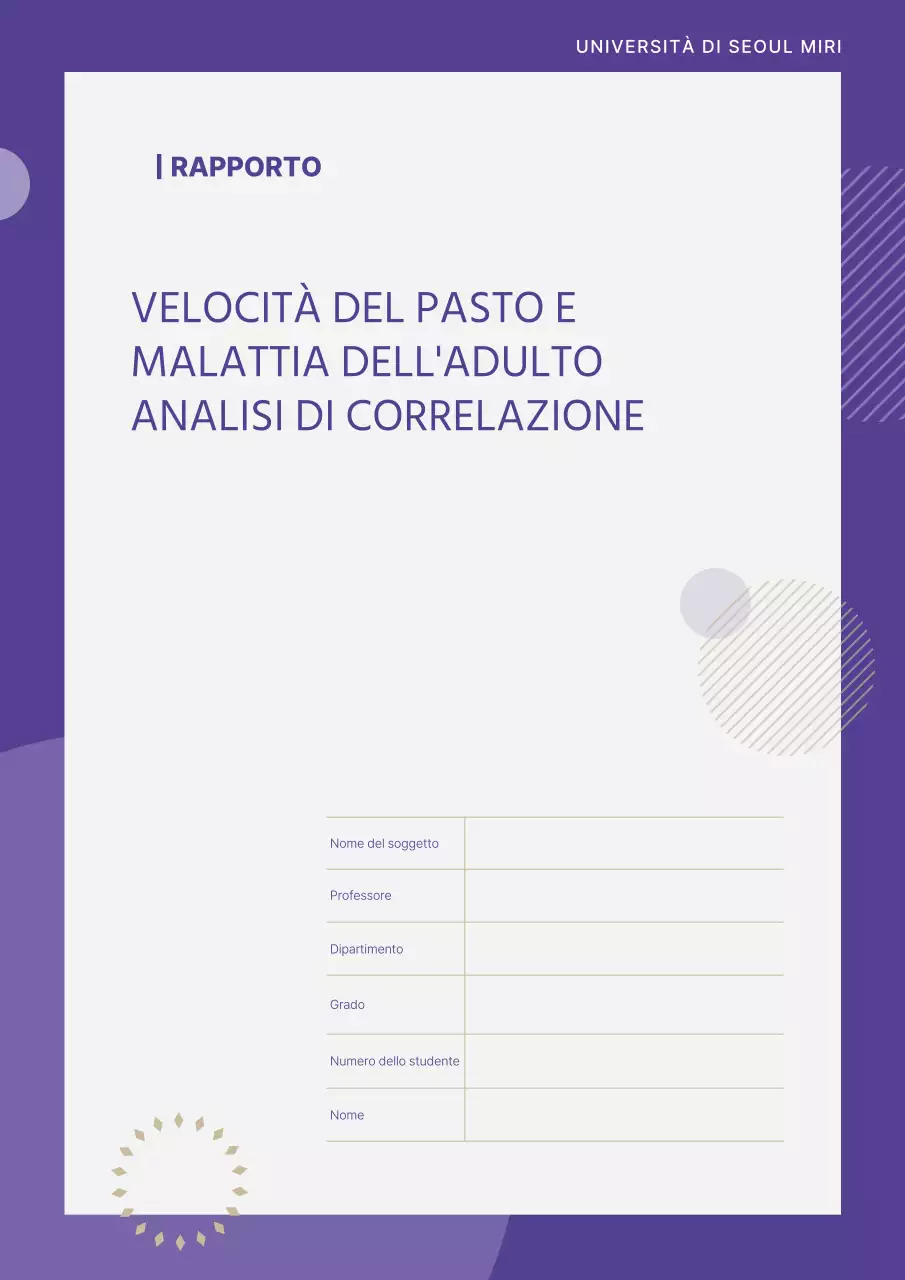 Copertina semplice del rapporto viola