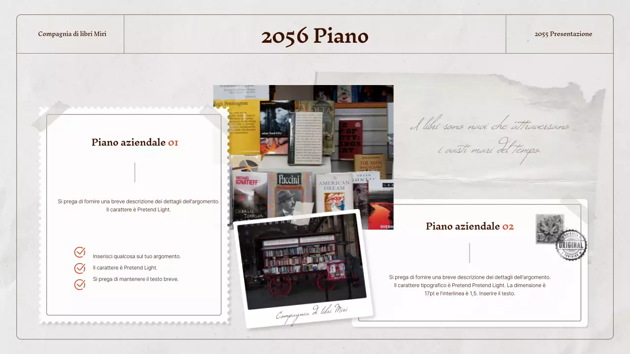 Un profilo aziendale vintage in beige e grigio