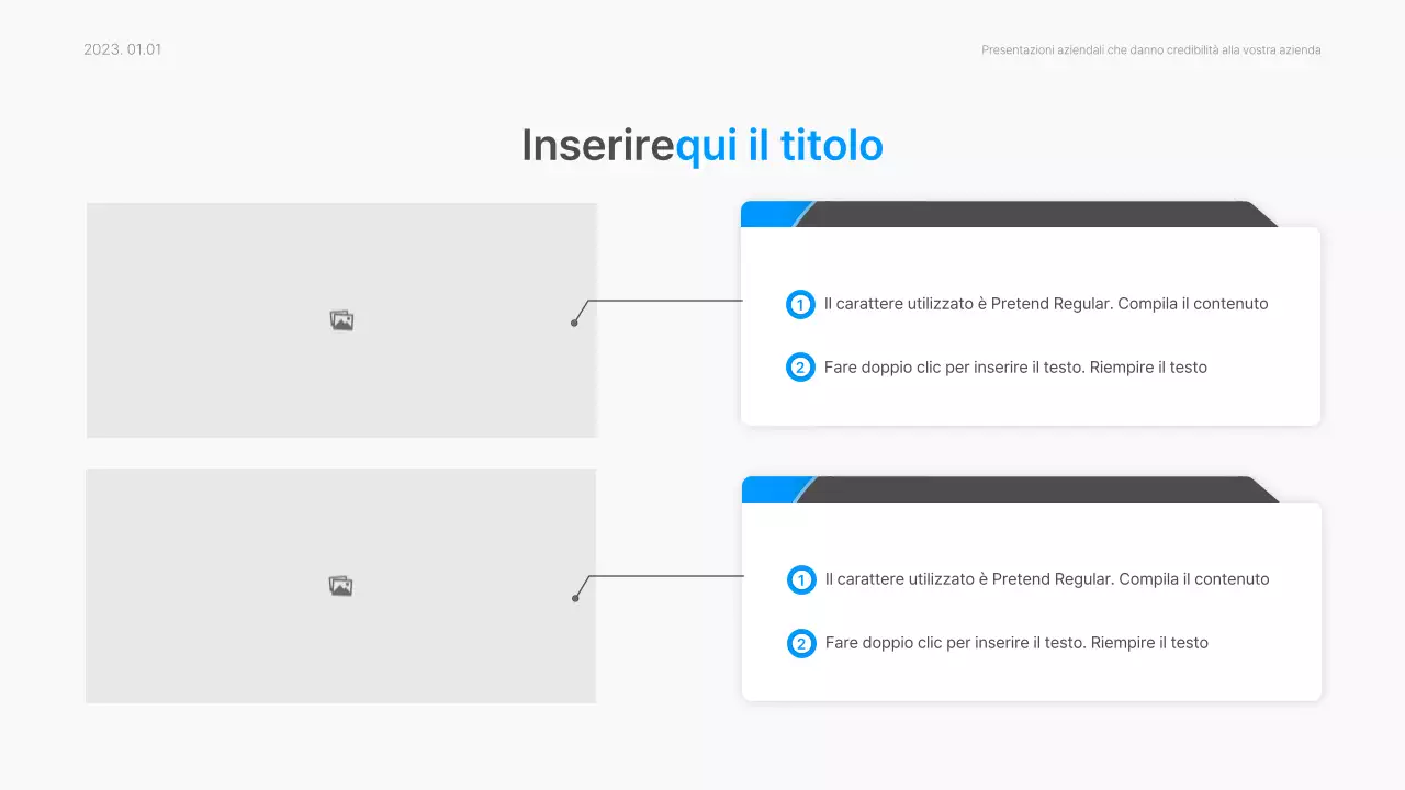 Relazione aziendale con uno stile moderno a gradiente in blu e bianco