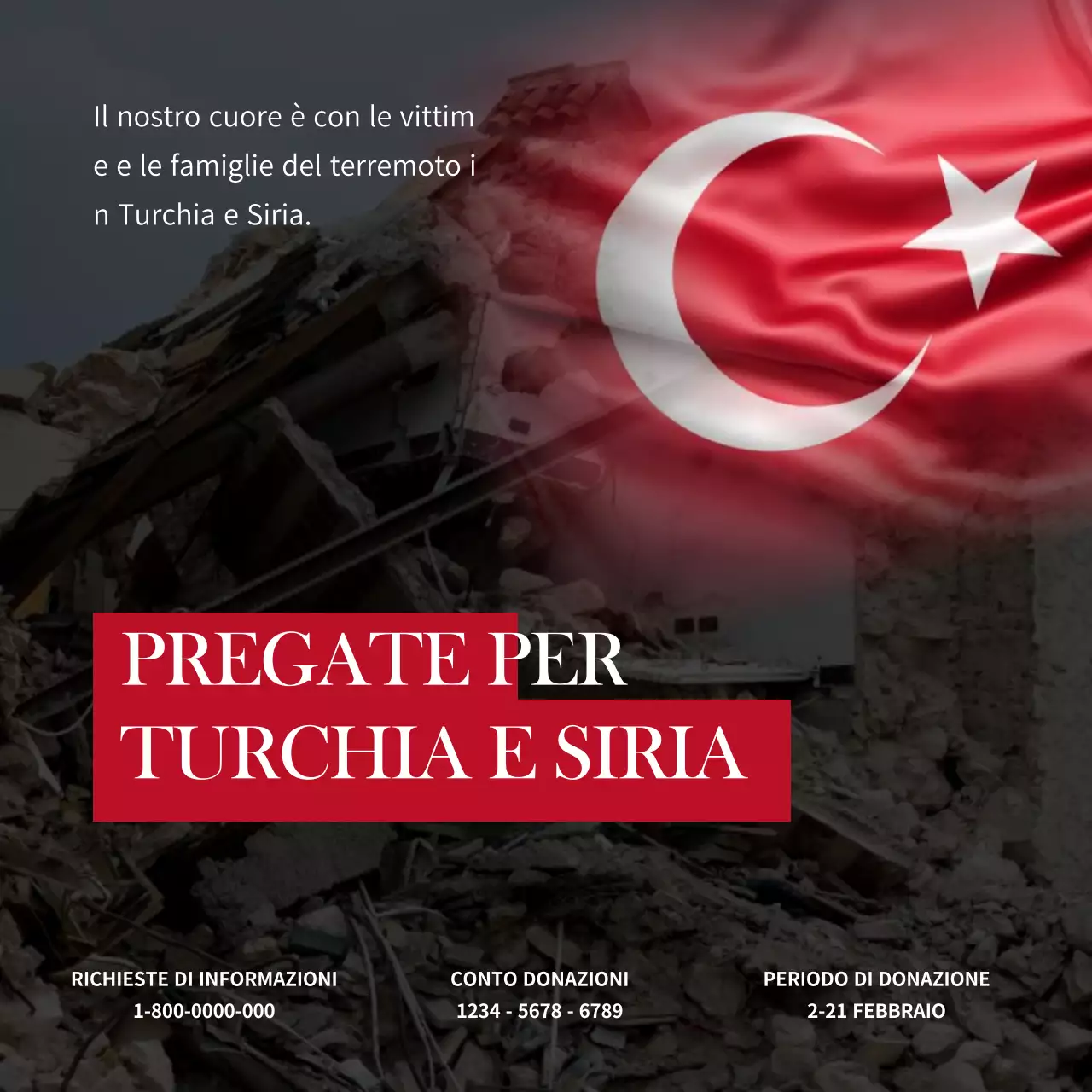 Guida alla donazione per il terremoto nero e rosso