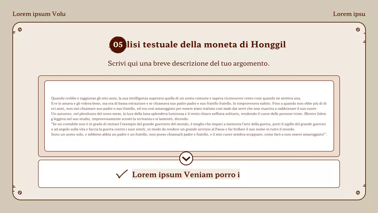 Lezioni di lingua con monete Honggil in beige e marrone