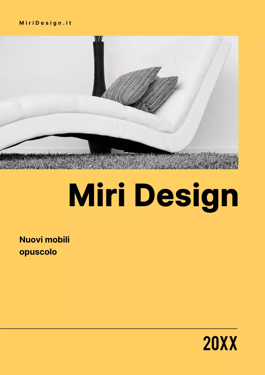 Catalogo dei prodotti di arredamento in giallo