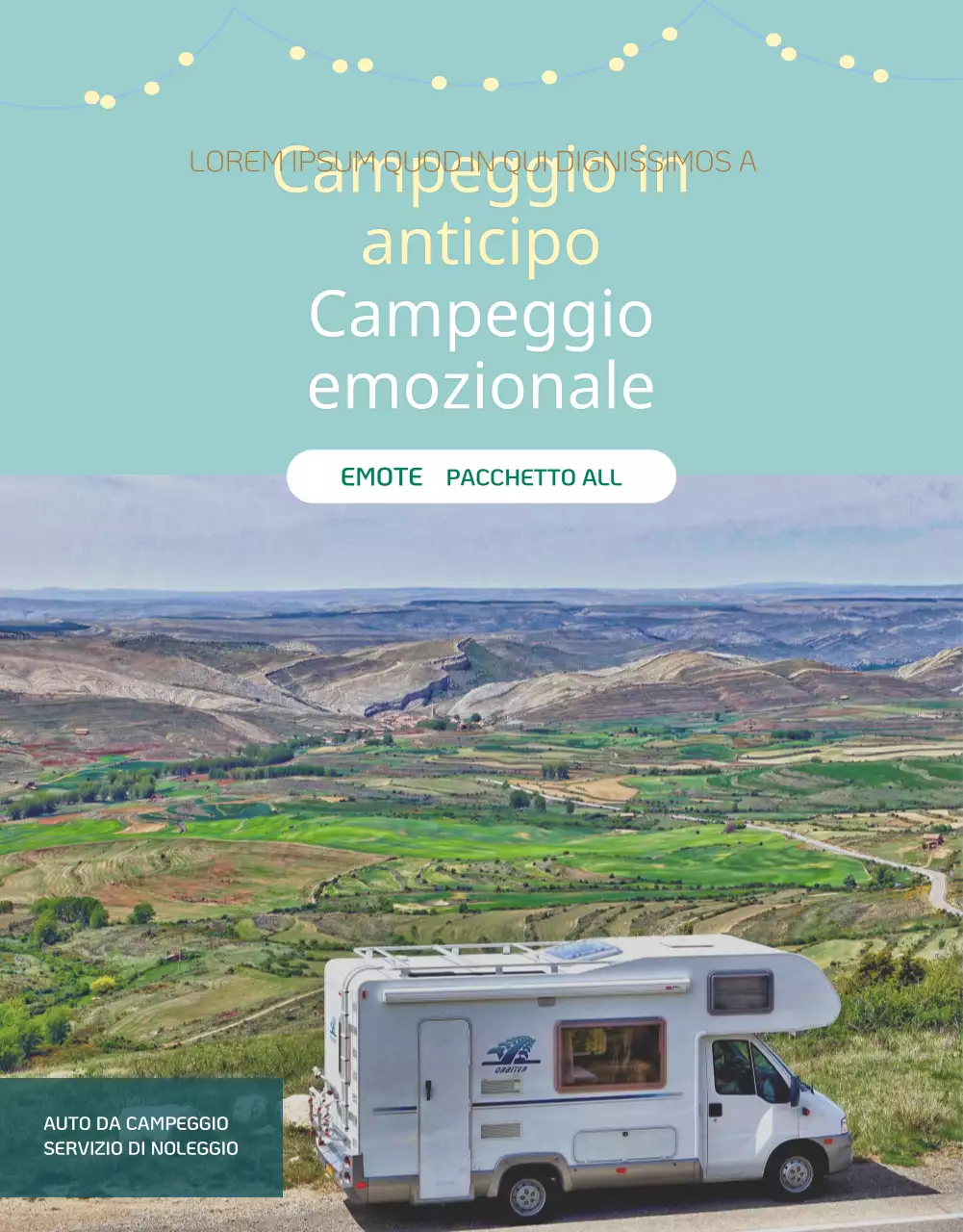 Una guida per un semplice servizio di noleggio camper in giallo e menta