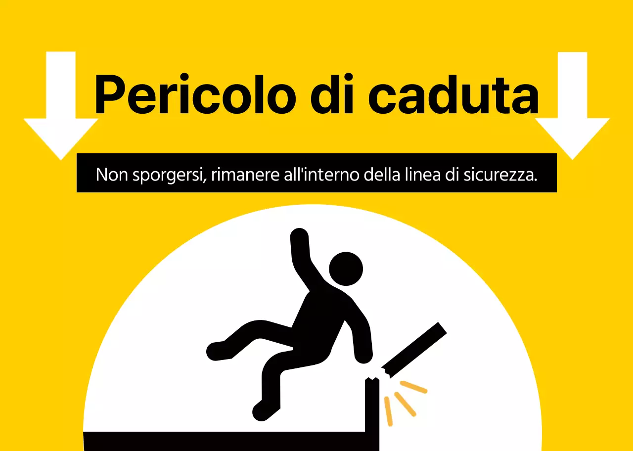 Un'avvertenza ben visibile con un pittogramma umano rosso e nero