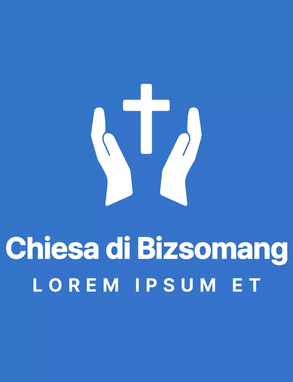 Maglietta semplice e pulita con logo in stile ritiro invernale della chiesa in blu e bianco