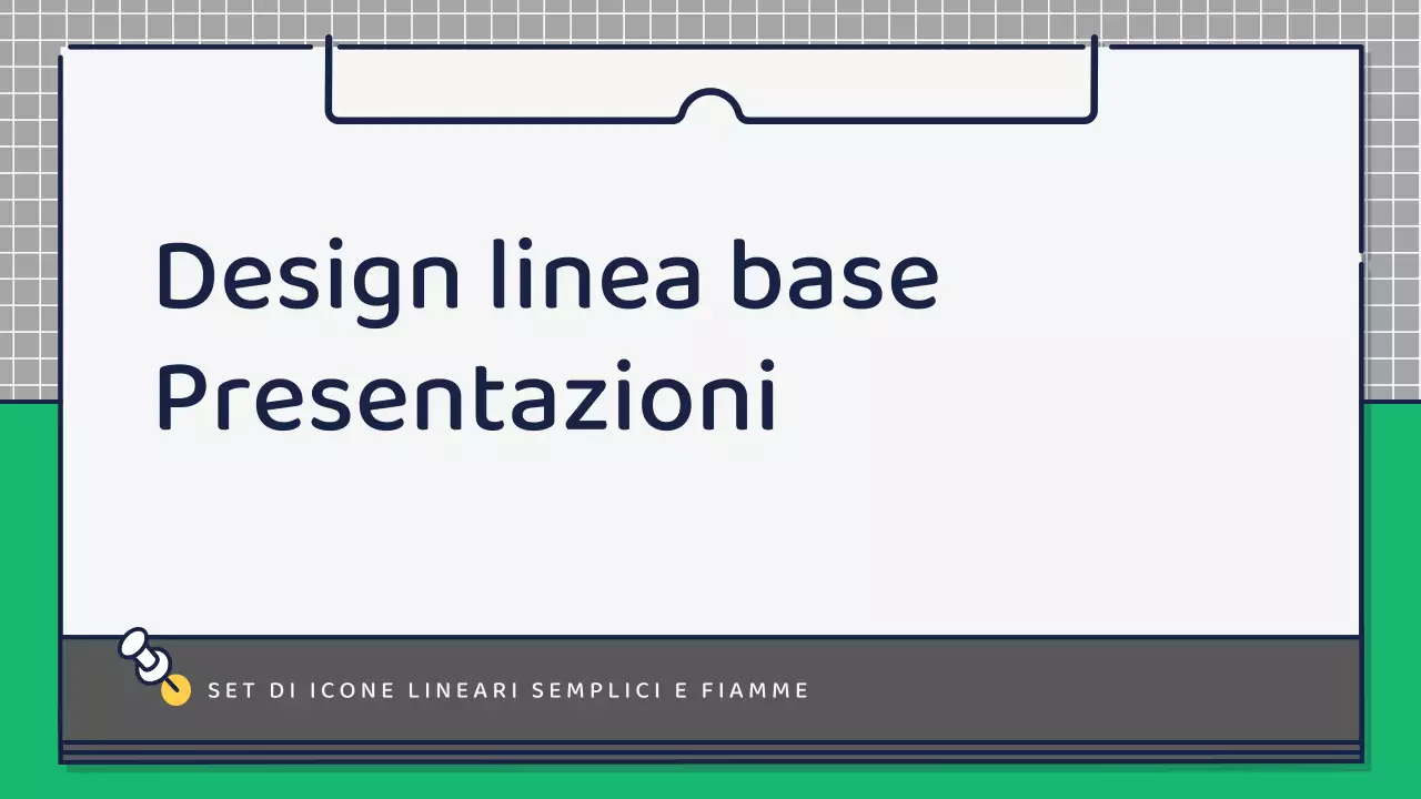 Presentazione sulla progettazione di icone carine e basilari in verde e giallo