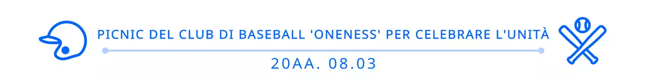 Icona semplice e carino e combinazione di testo in blu navy e bianco stile Layout Baseball club picnic celebrazione
