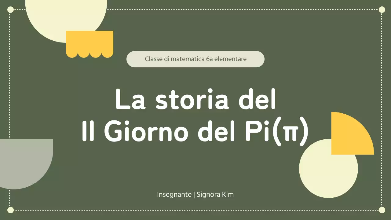 Concetti di geometria semplice verde Circonferenza e giorno della torta