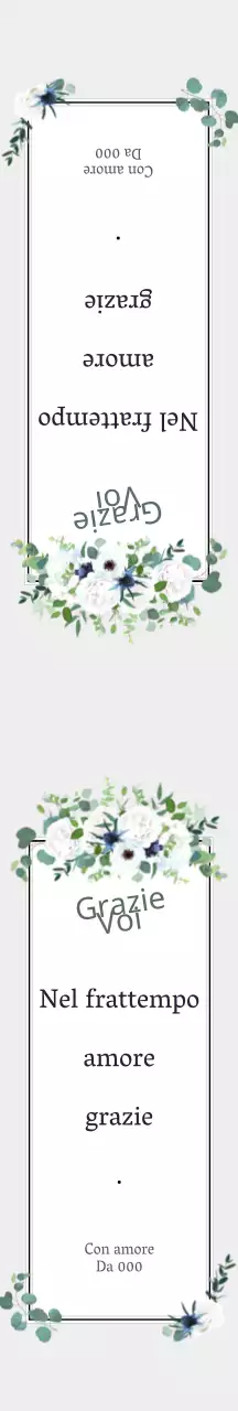 Regalo di ringraziamento con cornice floreale grigia