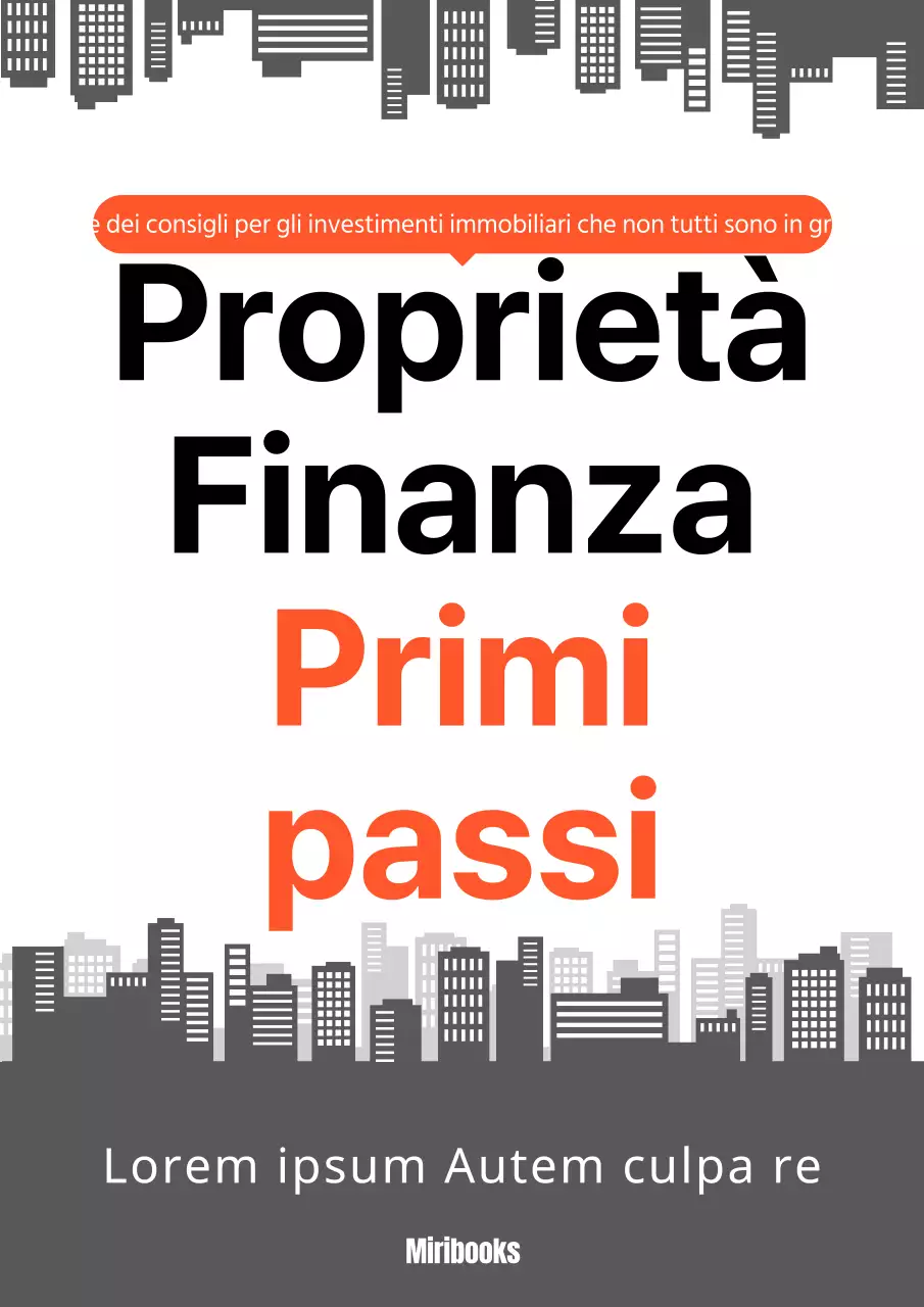 Una semplice copertina di libro immobiliare grigia e arancione