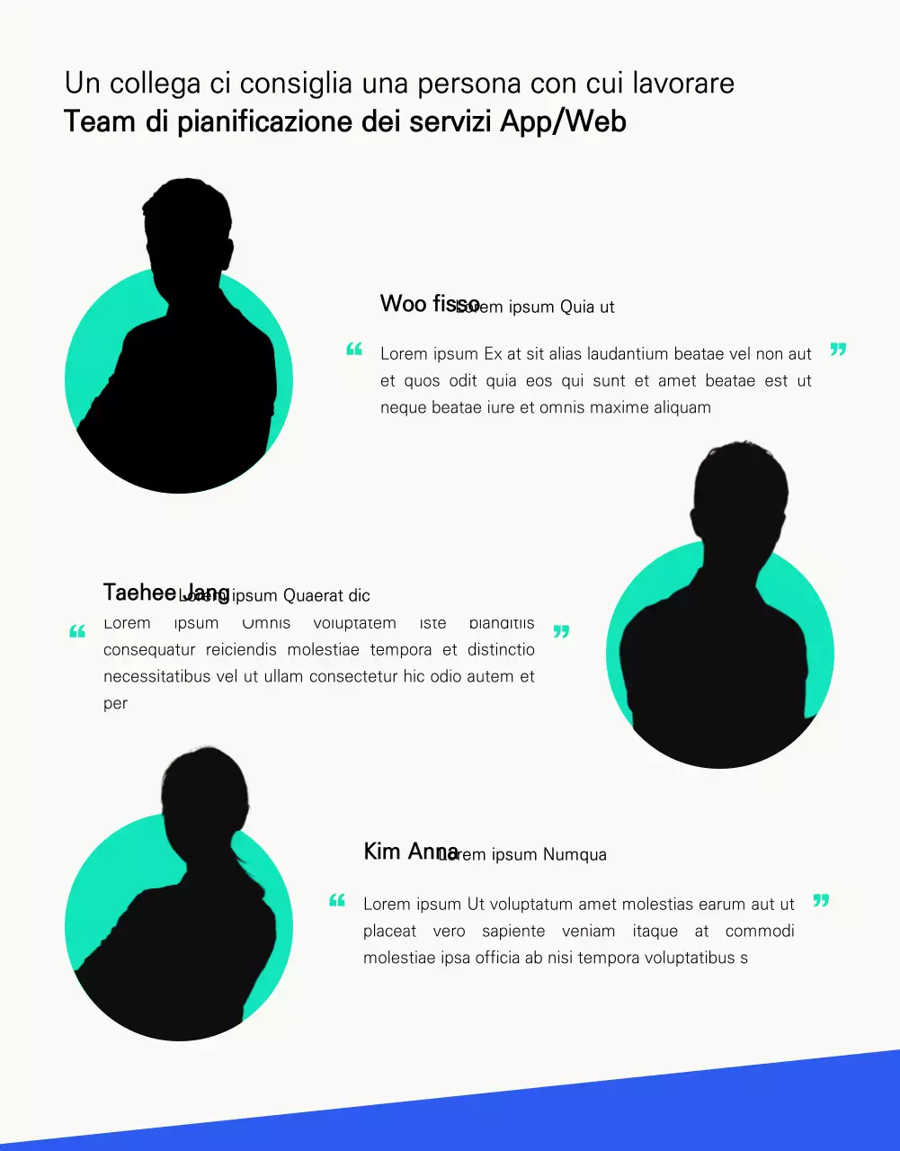 Postazione di lavoro pulita e semplice con accenti blu menta