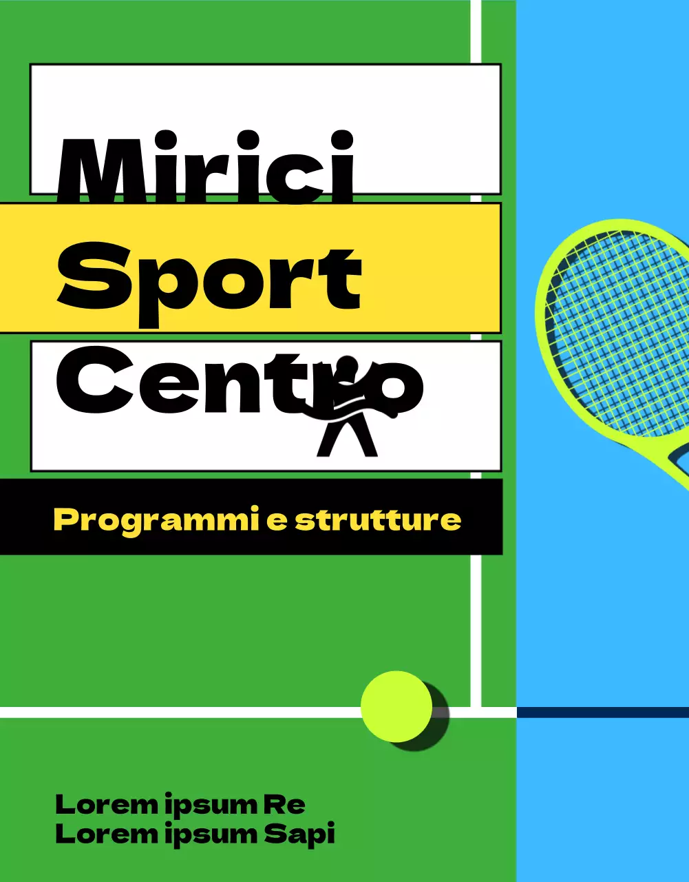 L'avviso di iscrizione al Centro sportivo blu-verde