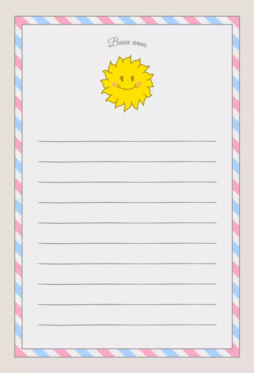 Rosa cielo giallo carino sole illustrazione da Happy New Year