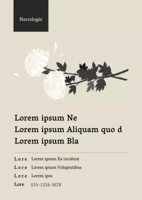 Beige calma crisantemo fiore illustrazione messaggio necrologio