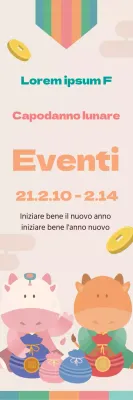 Cinque illustrazioni a colori Carino il Capodanno tradizionale