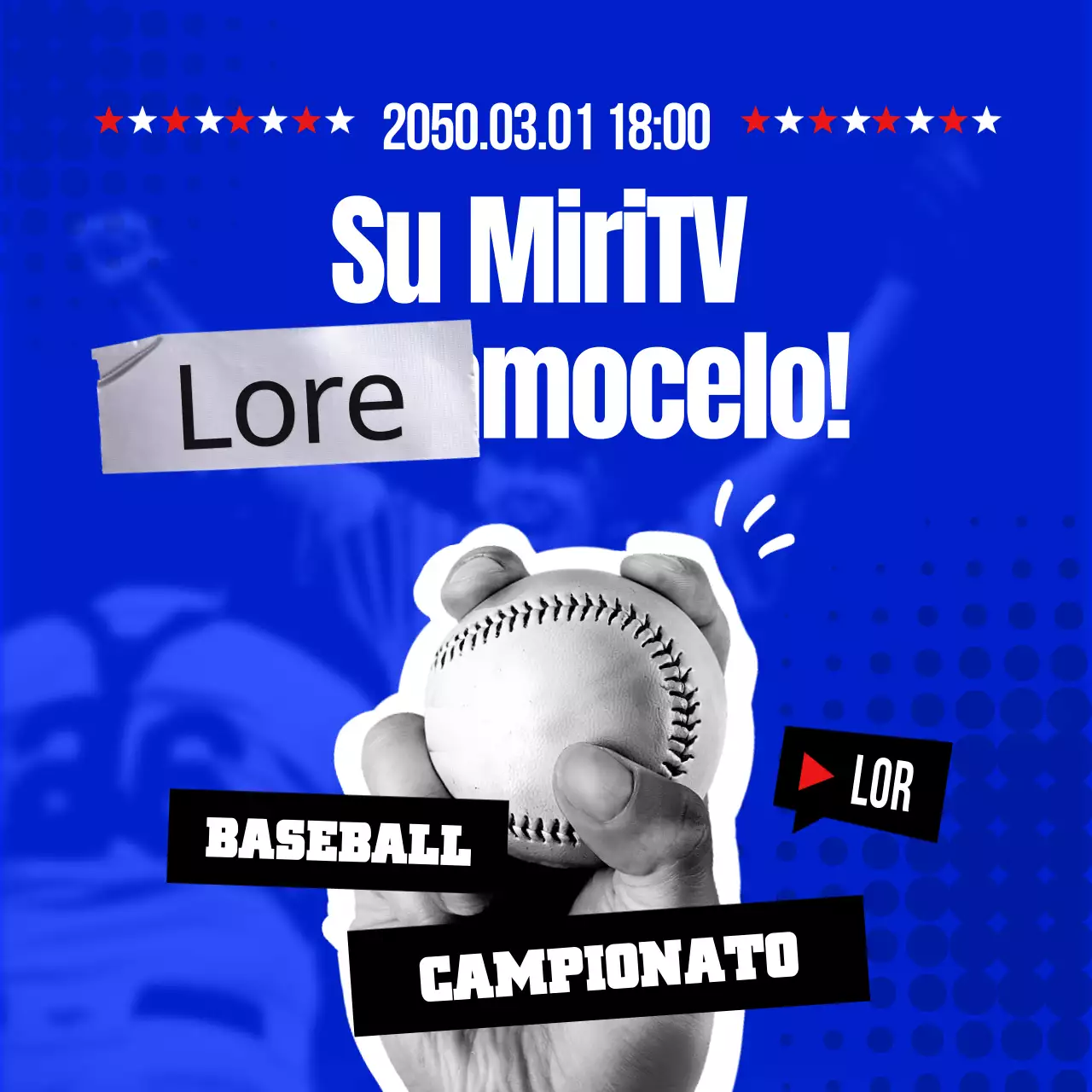 Promuovere il baseball dal vivo con un tocco di blu