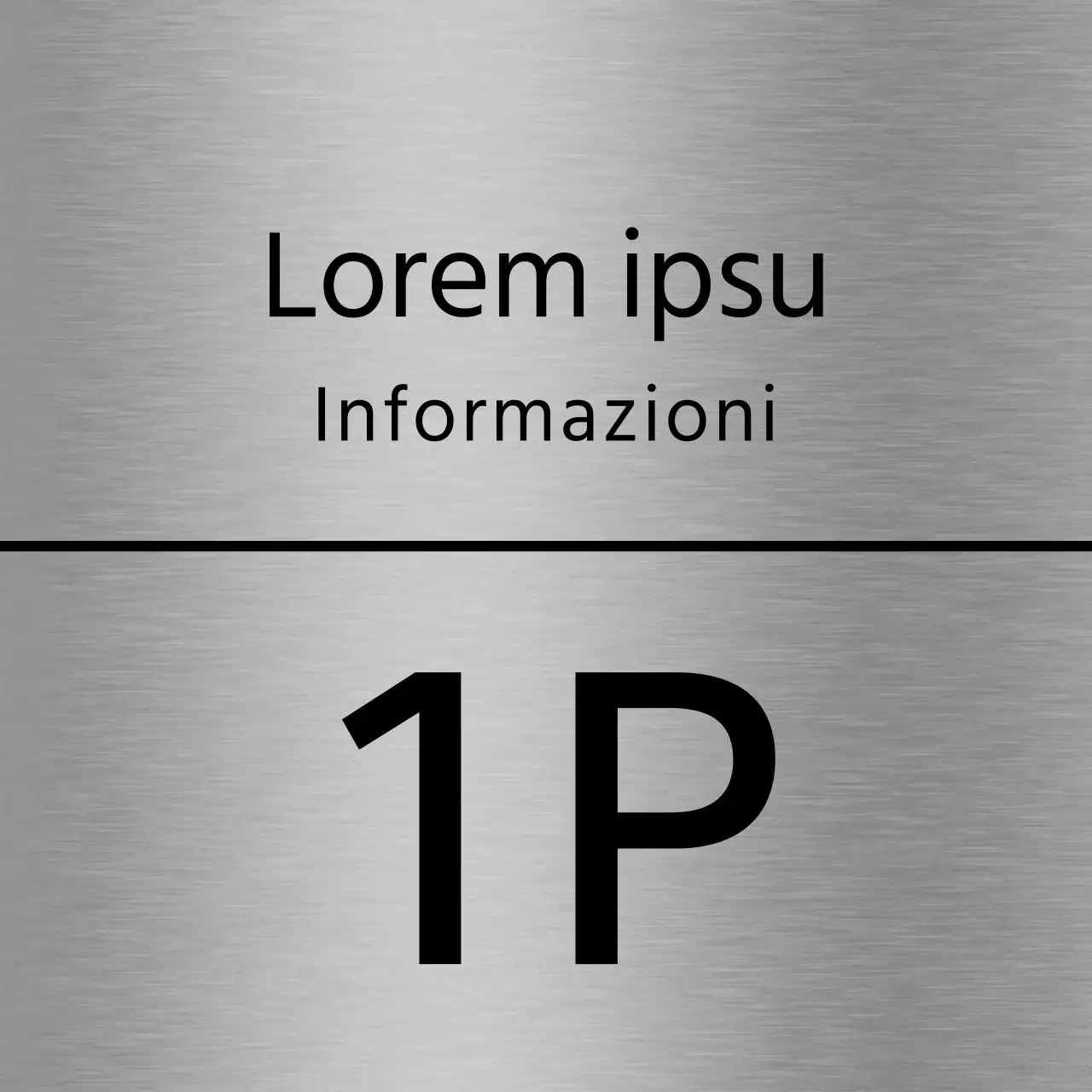 Semplice segnaletica segnaposto con testo e linee nere del nome del piano della scuola.