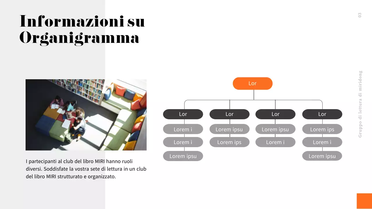 Arancione, pulito, moderno, reclutamento del club del libro in stile libresco
