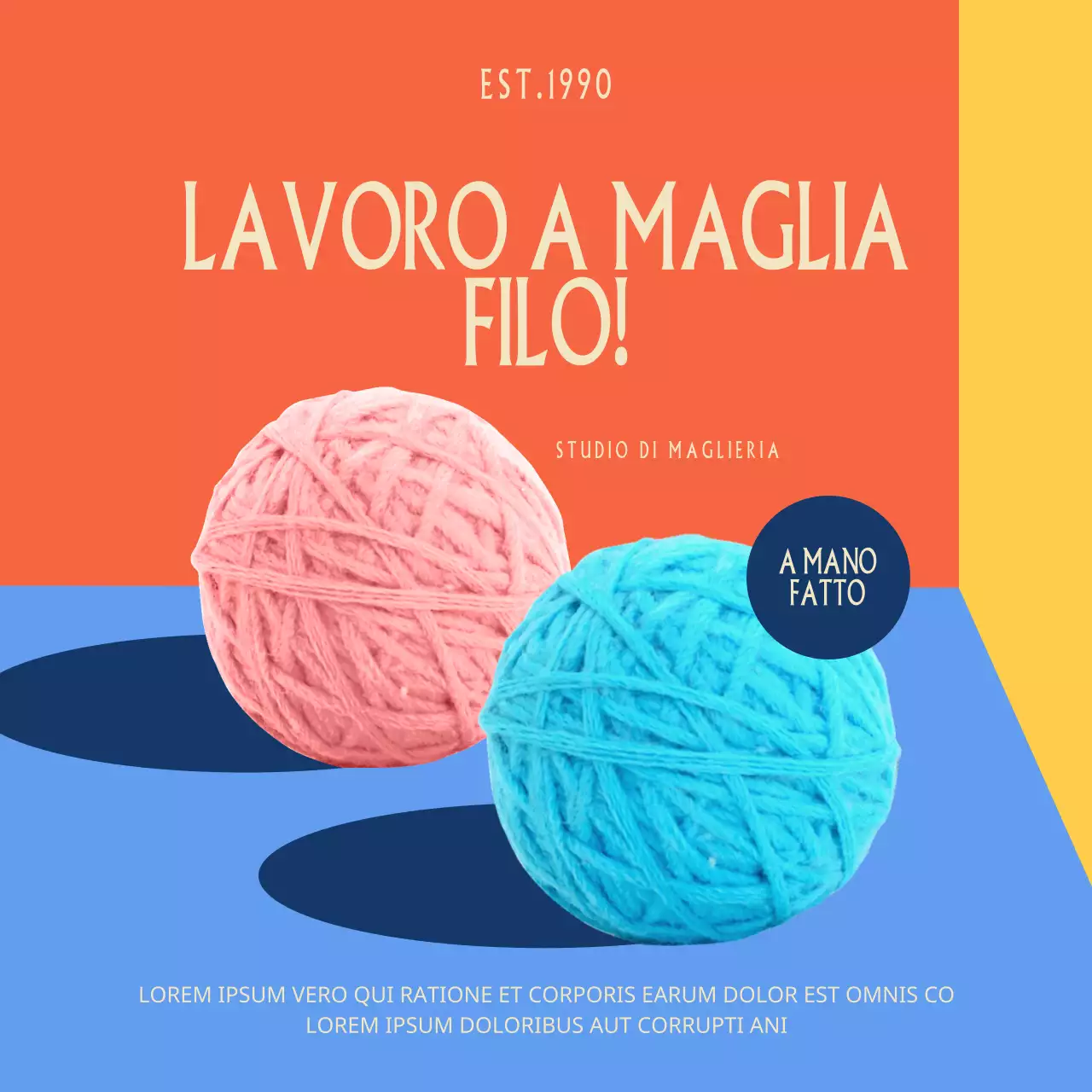 Filati per maglieria colorati e fatti a mano in stock
