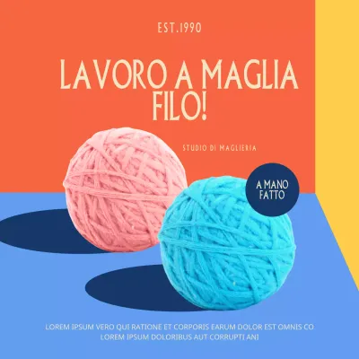 Filati per maglieria colorati e fatti a mano in stock