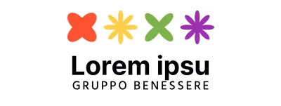 Simboli colorati, carini e semplici Stile di combinazione del logo Organizzazioni e gruppi per il benessere dei bambini