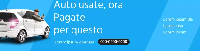 Foto blu pulita per promuovere la vendita di auto usate