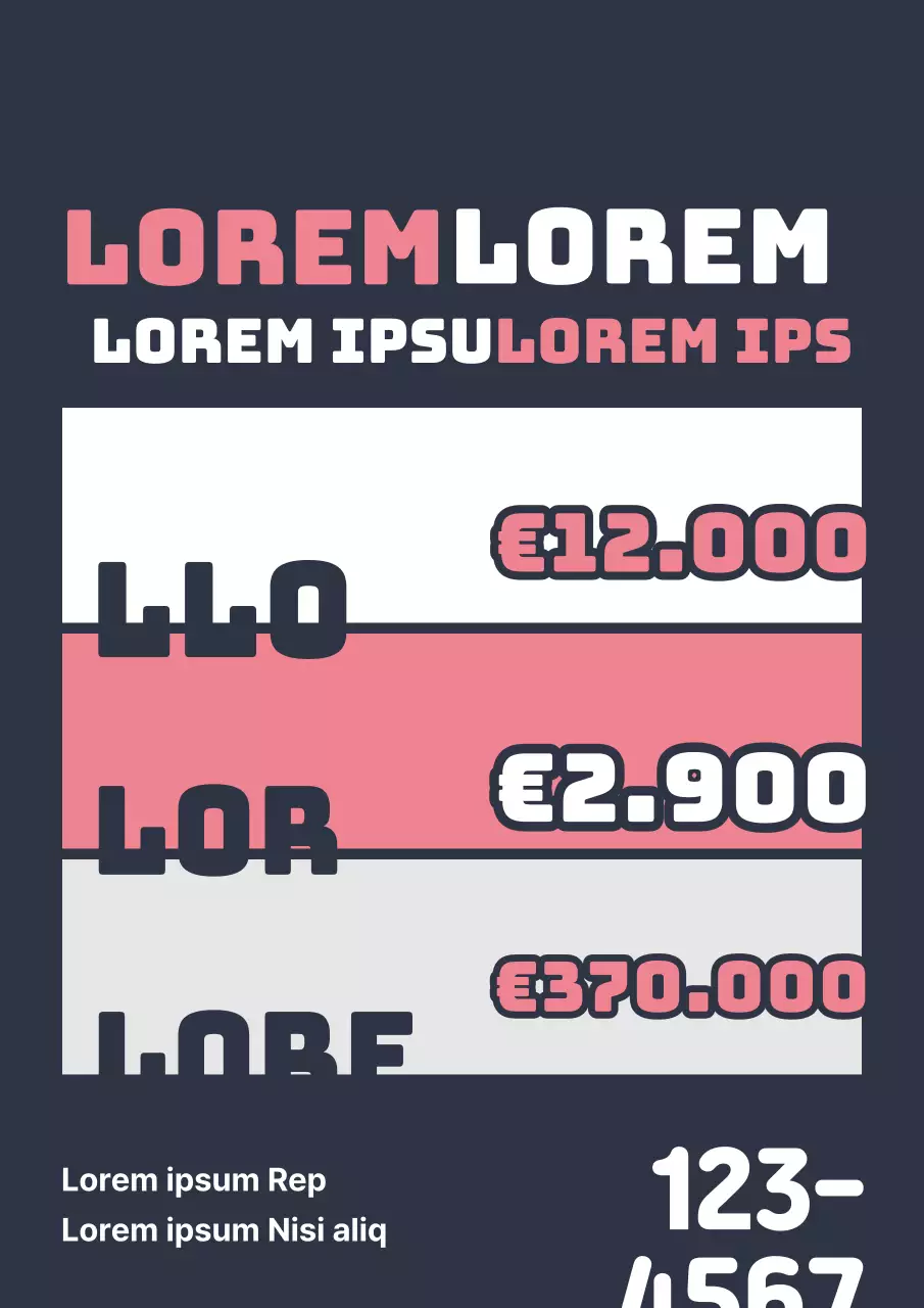 Een eenvoudige promotie voor een Pilates-school met een menu in marineblauw en roze.