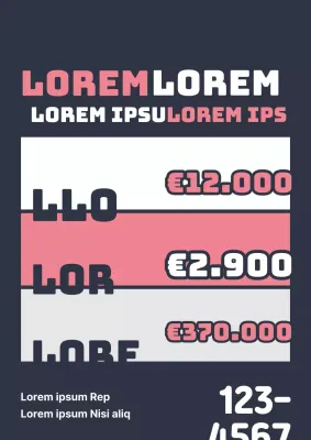 Een eenvoudige promotie voor een Pilates-school met een menu in marineblauw en roze.