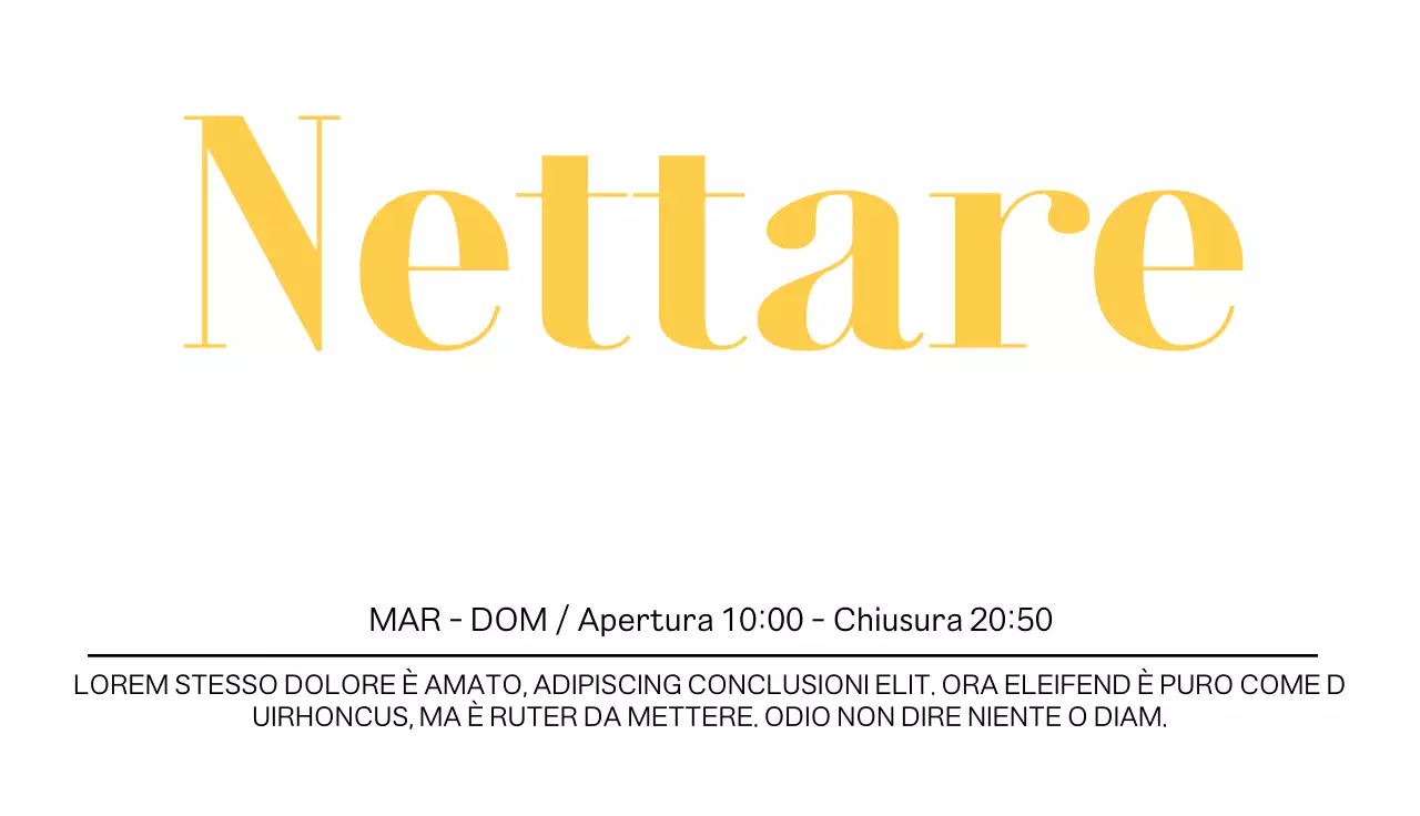 Biglietto da visita in inglese con un colore d'accento deciso