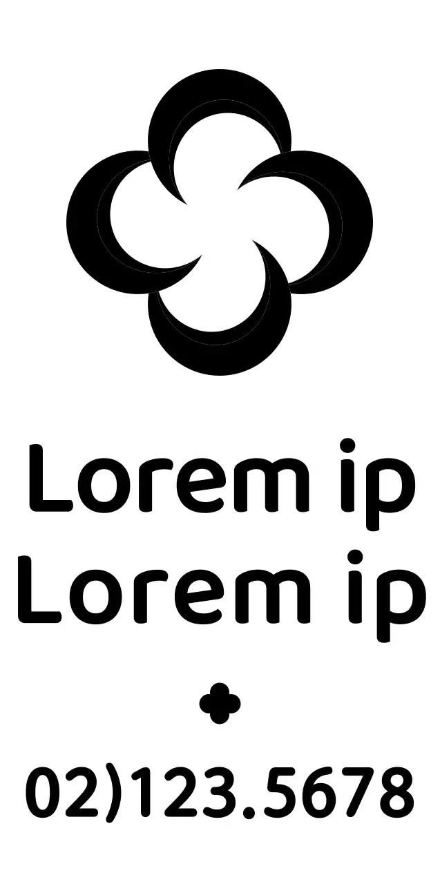 Simbolo moderno, arrotondato, a quattro foglie incrociate Stile del logo Informare e promuovere le informazioni assicurative
