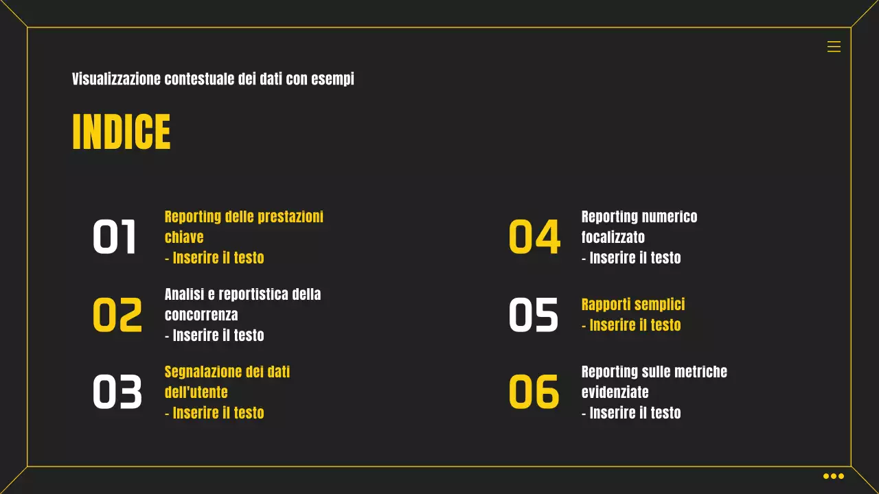 Semplice infografica nera e gialla per il business scorecard