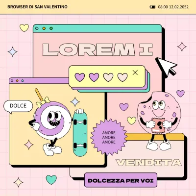 Promuovete un evento di vendita kitsch per il White Day in rosa e giallo.