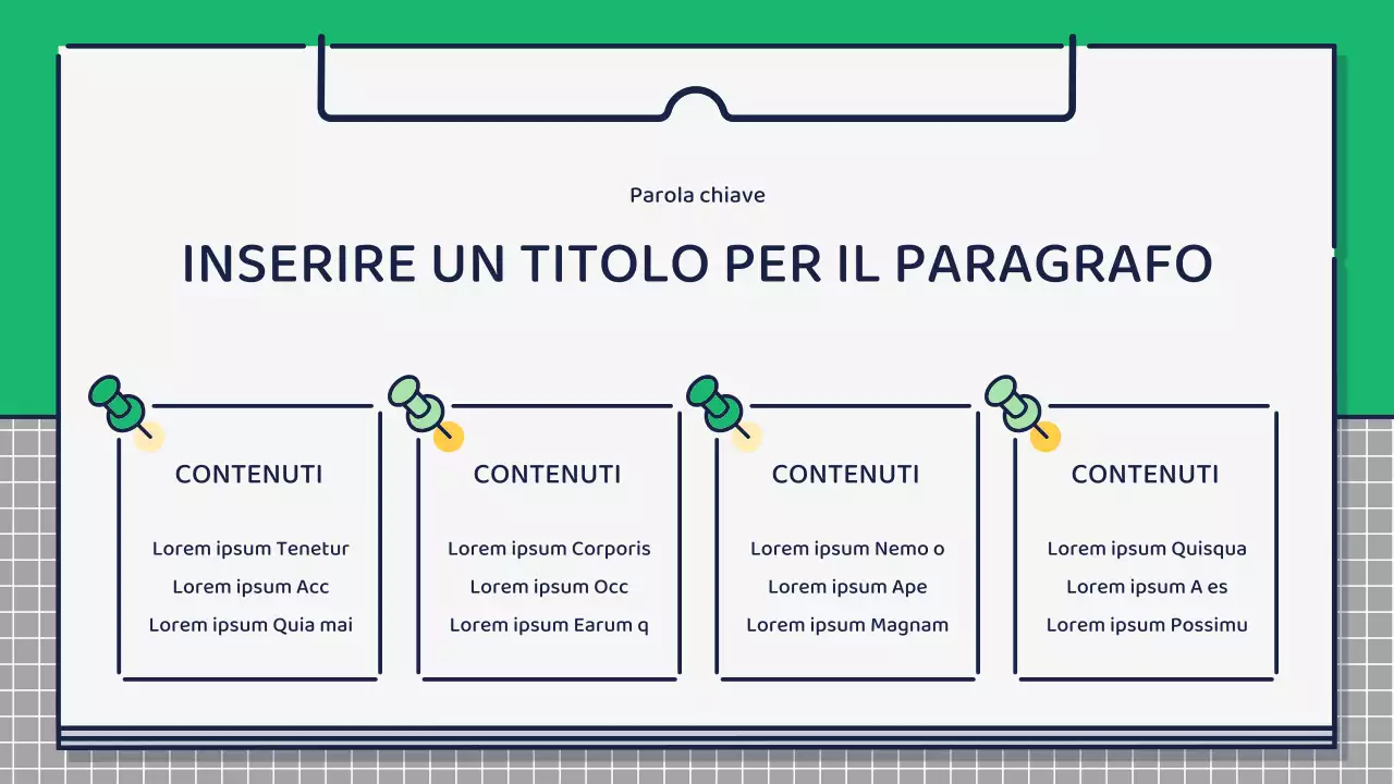 Presentazione sulla progettazione di icone carine e basilari in verde e giallo