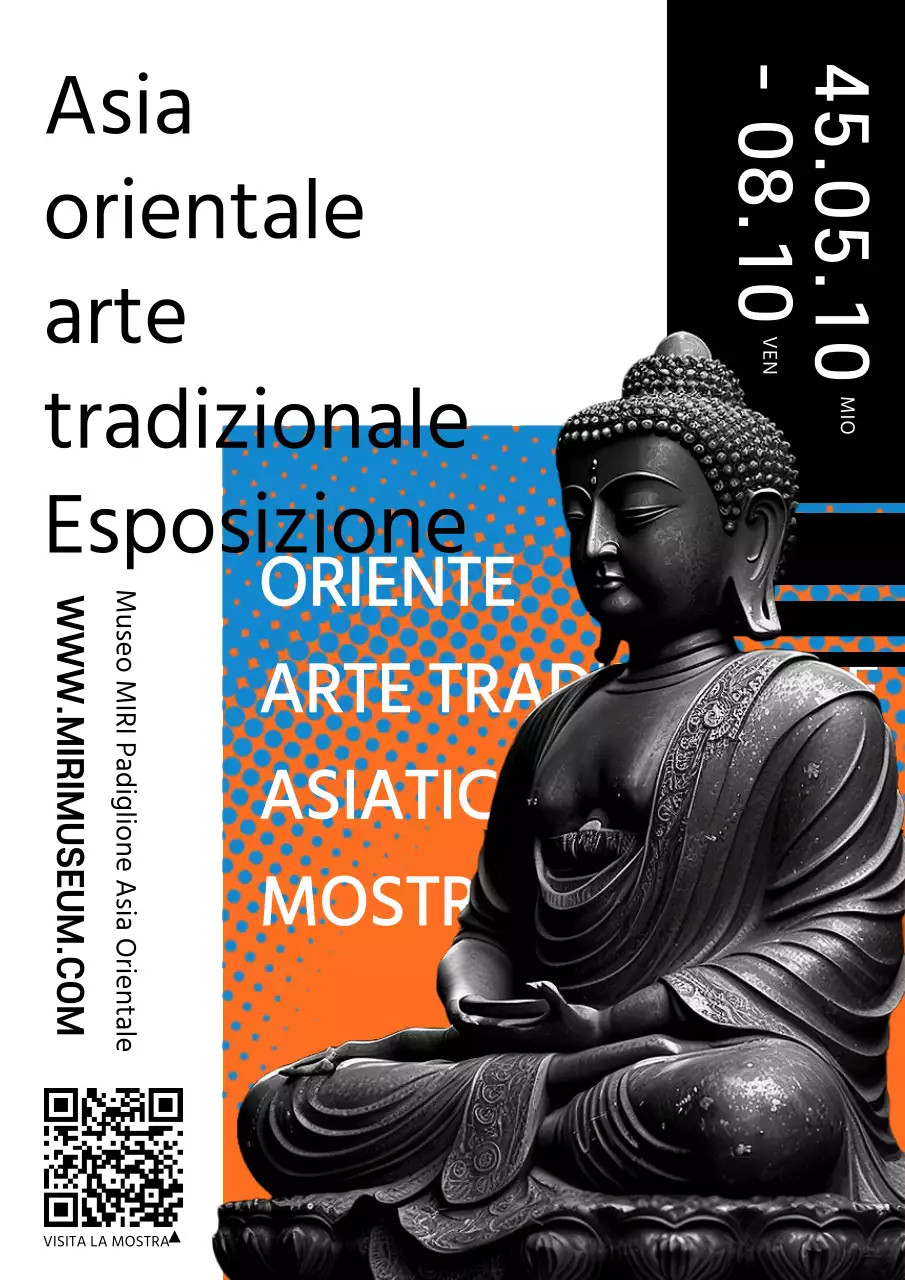 Mostra museale di arte tradizionale moderna dell'Asia orientale in bianco e nero