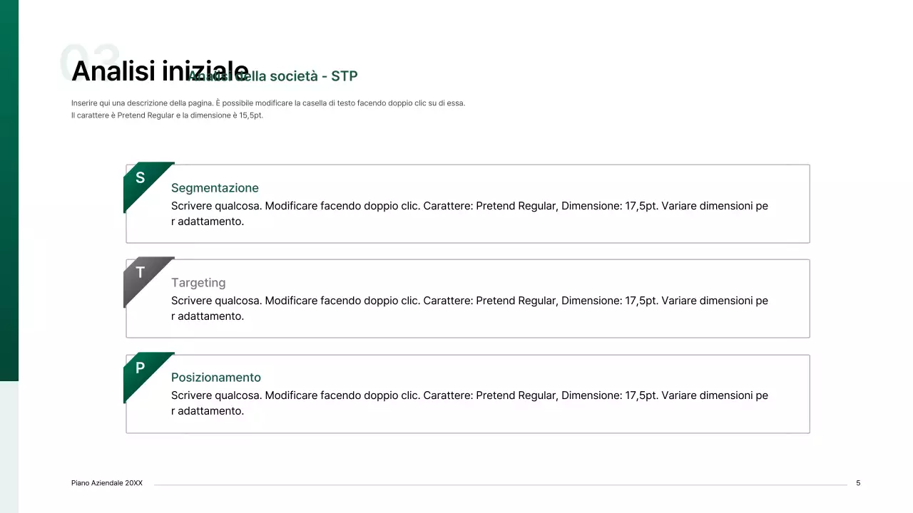 Kit per la presentazione di un business plan con un concetto di indice gradiente in verde