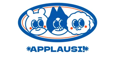 Illustrazione degli amici animali blu e arancione per il merchandising personalizzato