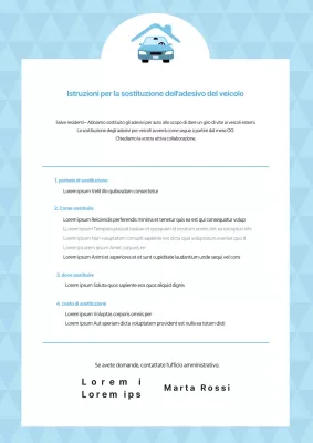 Semplice documentazione sulla sostituzione degli adesivi per auto di colore azzurro