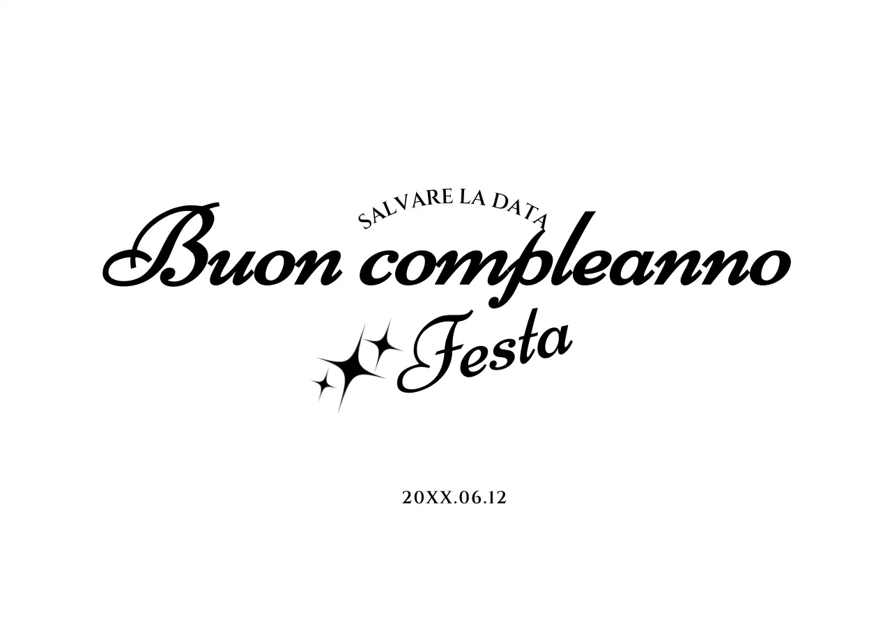 Busta per cartolina di compleanno semplice con testo nero e illustrazione di stelle