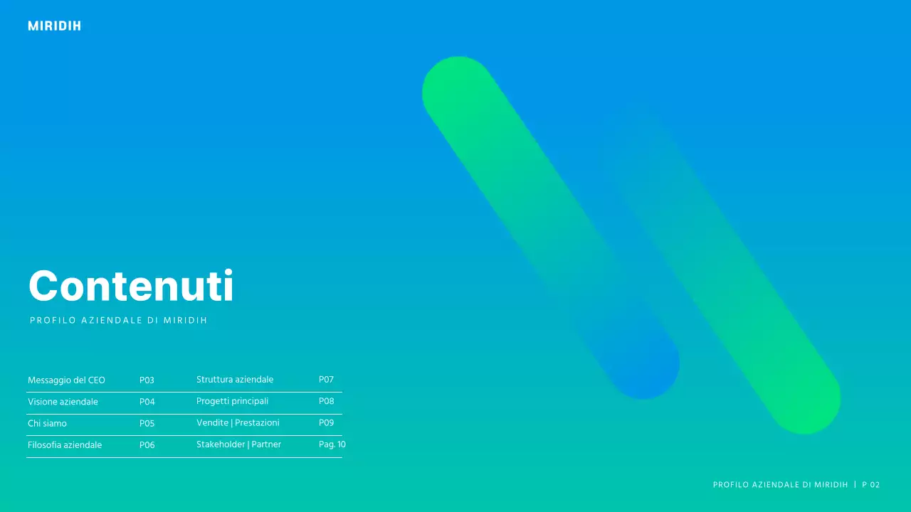 Una moderna lettera aziendale in blu e chartreuse