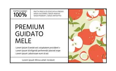 Bianco illustrazione elegante cibo mela etichetta